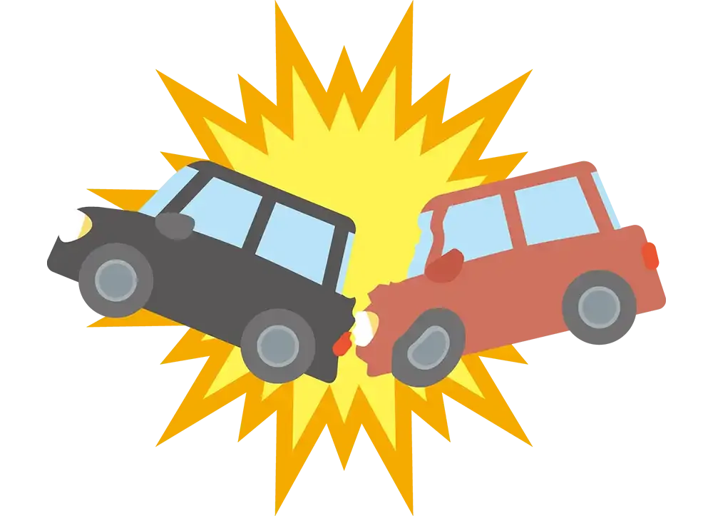 前の車に追突してしまった
